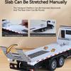 1:32 Rescue Car Flat Trailer Model Toy Alloy Diecast Doors Opened Miniature Engineering Vehicle Models Sound Light Toys for Kids