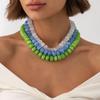 14 Colors Bohemian Colorful Acrylic Beads Choker Necklace for Women Fashion Resin Statement Necklaces Summer Beach Jewelry