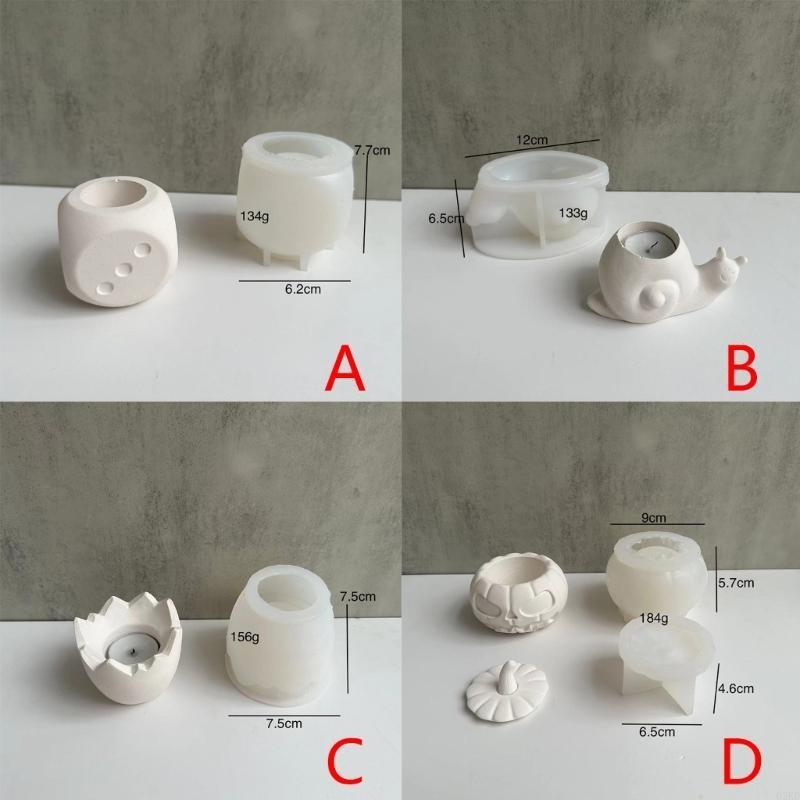 62KD Candlestick Epoxy Silicone Mold for DIY Flower Pot Jewelry Box Tealight Holder