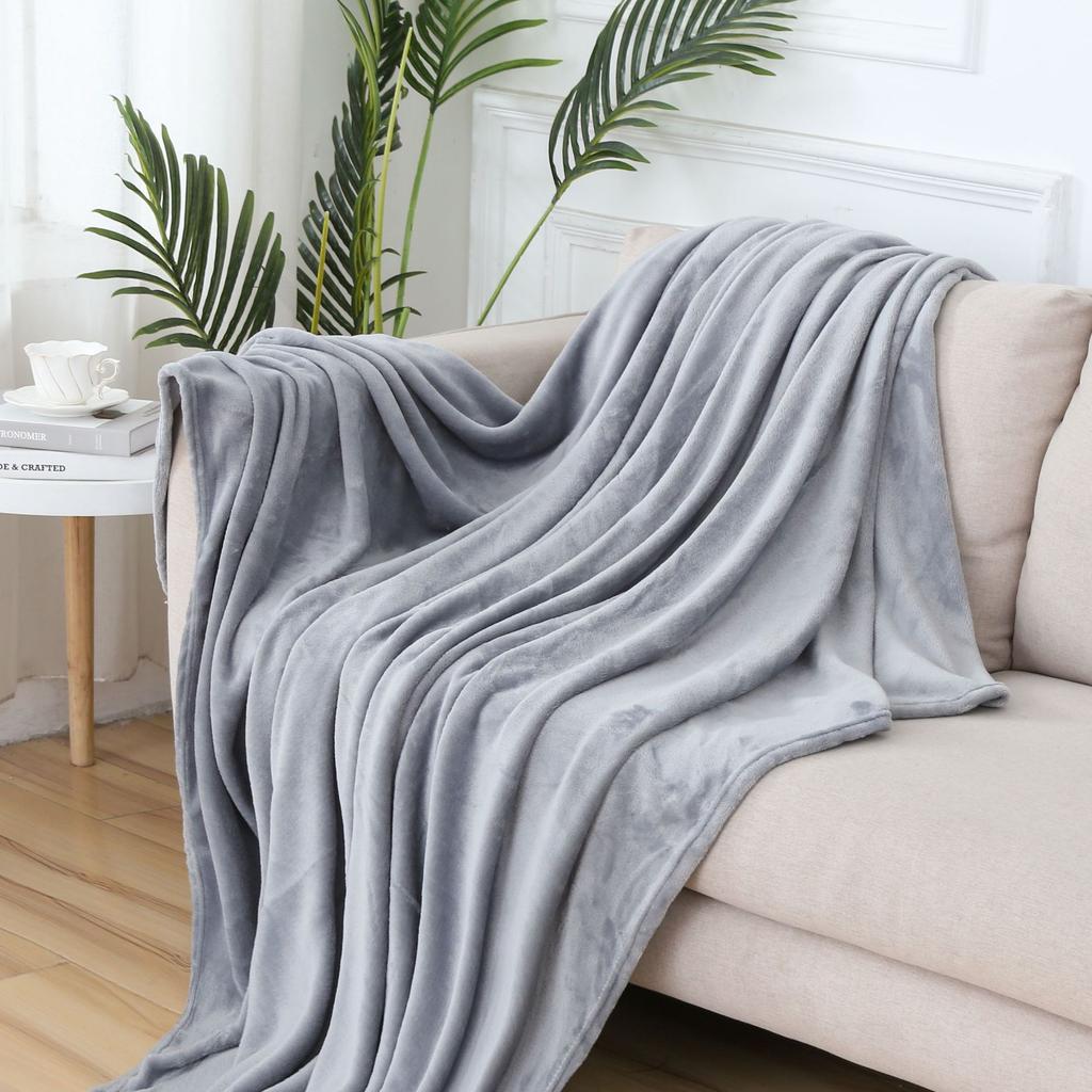 All-season Bedroom Throw Blanket Solid Color Flannel Soft and Comfortable Blanket Gift Air Conditioner Sofa Household Blanket