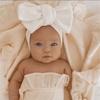 Doppellagiges großes Schleifen-Baby-Stirnband Neugeborene Baby-Mädchen Kinder Kopfschmuck Gestricktes Kinder-Haarband Turban Kopfbedeckung Haar-Accessoires