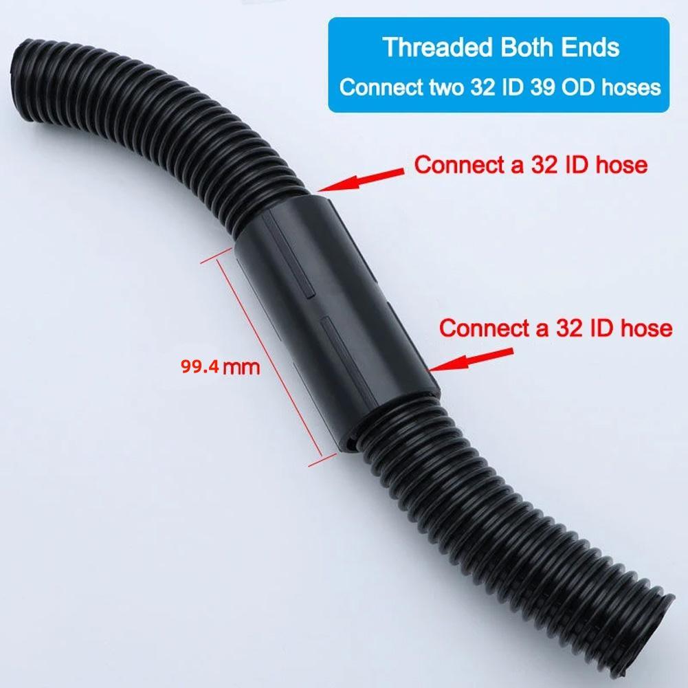 Hose Connection Adapter for Vacuum Cleaners Designed To Fit Standard Sizes from 32mm To 50mm While Improving Overall Performance