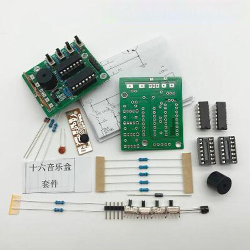 16 Music Sound Box Box-16 Board 16-Tone Electronic Module Diy Kit Parts Components Soldering Practice Learning Kits