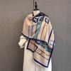 Autumn and winter new fashion personalized belt buckle jacquard scarf women's thickened warm versatile neck protection shawl scarf
