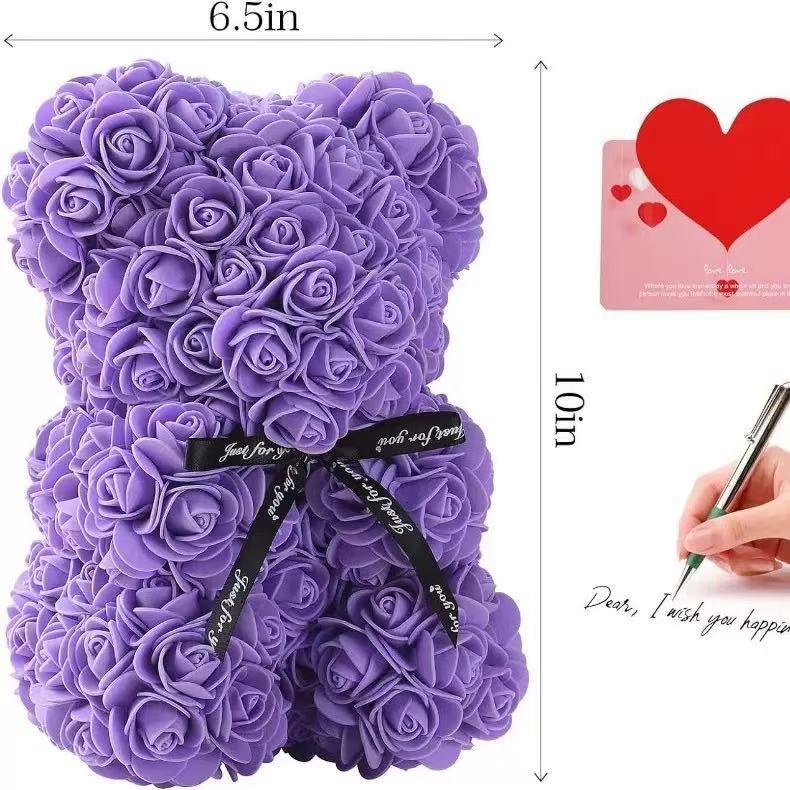 PVC Hediye Kutusu İçinde 25cm Köpük Gül Ayı - Anneler Günü, Qixi Festivali ve Sevgililer Günü İçin Mükemmel