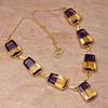 Necklace Bio-Tourmaline Quartz 14 Ct Gold Plated Silver Jewelry 18-20''