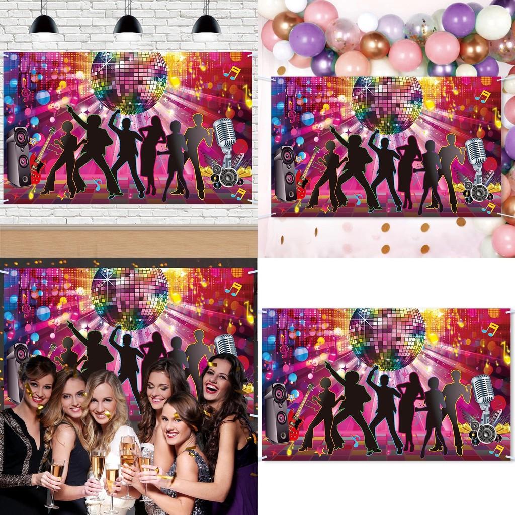Retro Disco Themed Birthday Party And Dance Hall Decoration Background Banner