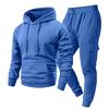 Men's Casual Outdoor Sports Two-Piece Set - Color Sweatshirt and Elastic Waist Cargo Jogger Pants