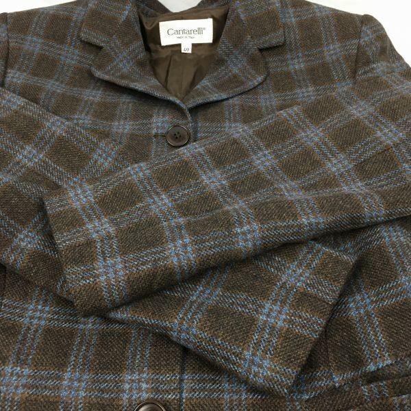 Cantarelli Made in Italy Cashmere Blend Check Blazer Jacket Brown Size 40 Women’s(USED)