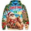 Funny Santa ChristmasWomen's  Hoodie 3D Print Reindeer Dinosaur DJ Gym Holiday Pullover Winter Streetwear Party Gift