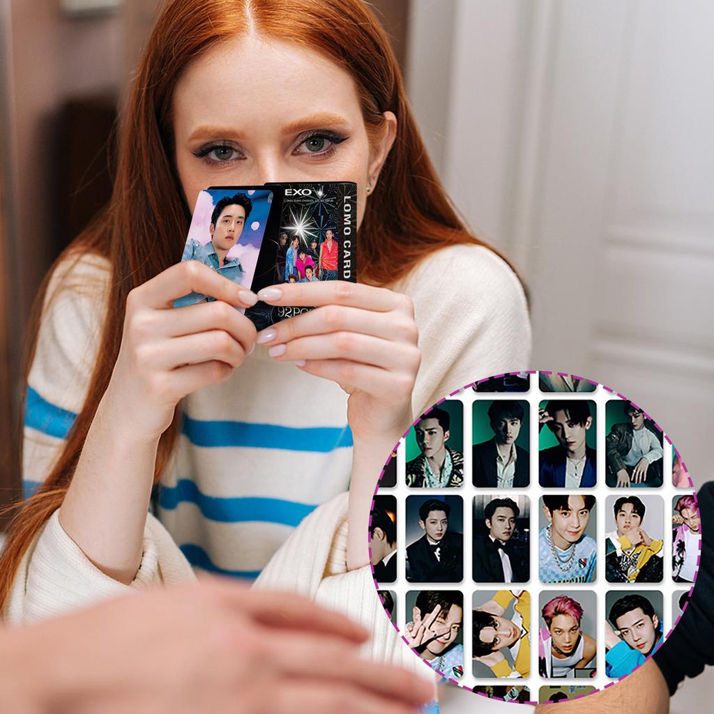 92PCS EXO Collectible Cards Star Surrounding Double-sided LOMO Small Cards