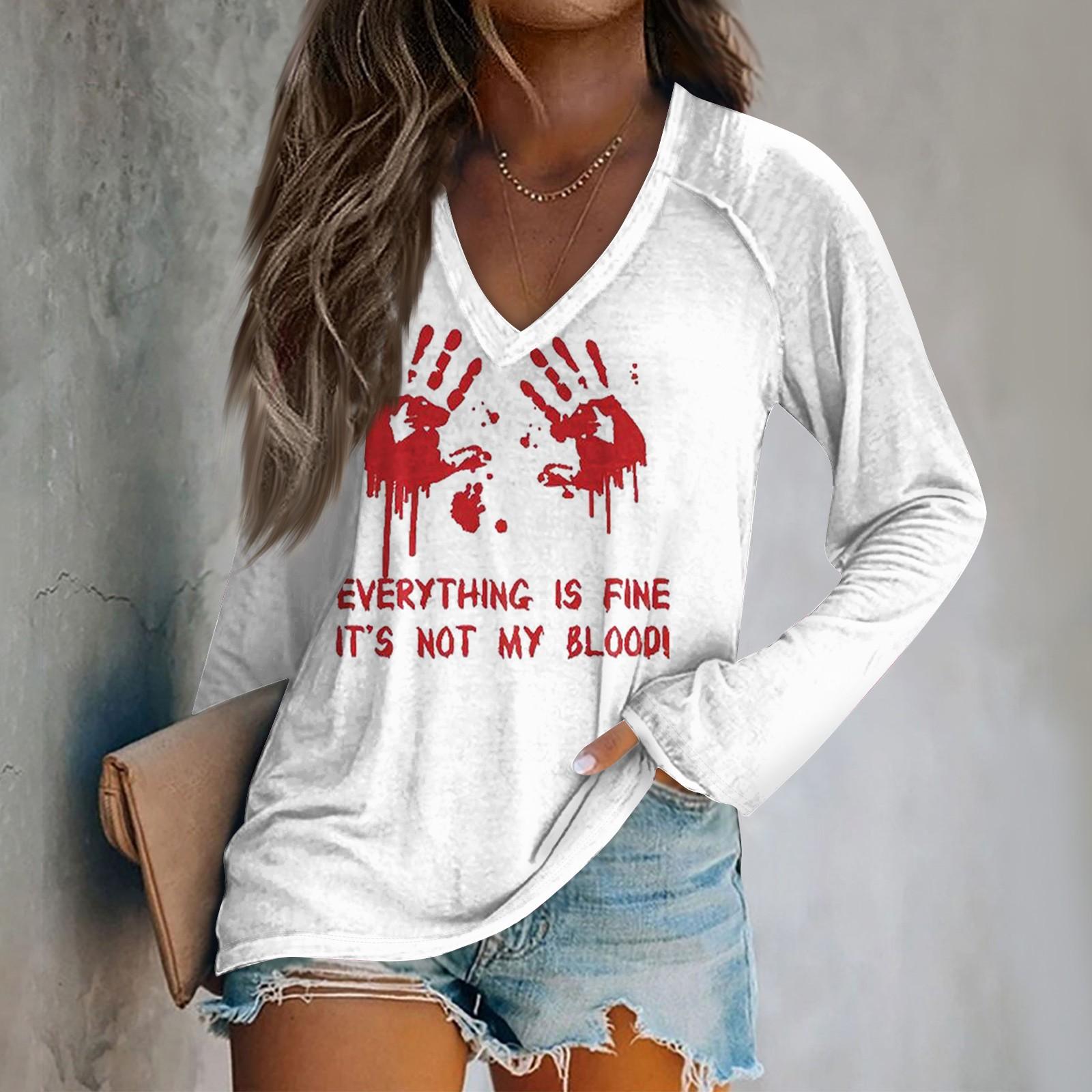 

Жіноча повсякденна модна графічна друкована вінтажна повсякденна принтом з довгим рукавом і круглим вирізом пуловер верхня блуза XL червоний