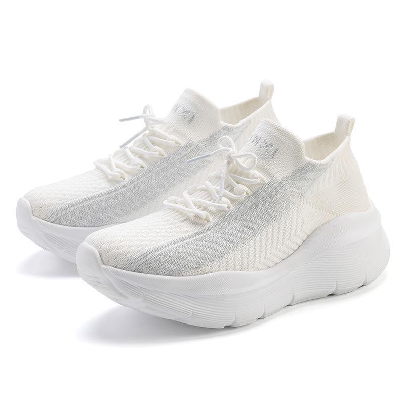 New Lightweight Breathable Flyknit Running Shoes: Comfortable Casual Mesh for Men & Women. 36