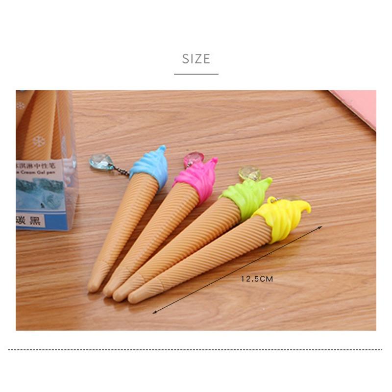 Gel Pen Novelty Cute Novel Ice Cream Funny School Gel Pen Kawaii Ballpoint Item Girl Stationery Student Kids Prize Gift