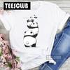 Cute Panda Black & White Personalized T-shirt Short-Sleeved round Neck Top for Men And Women Cartoon Bear Design Summer polyeste