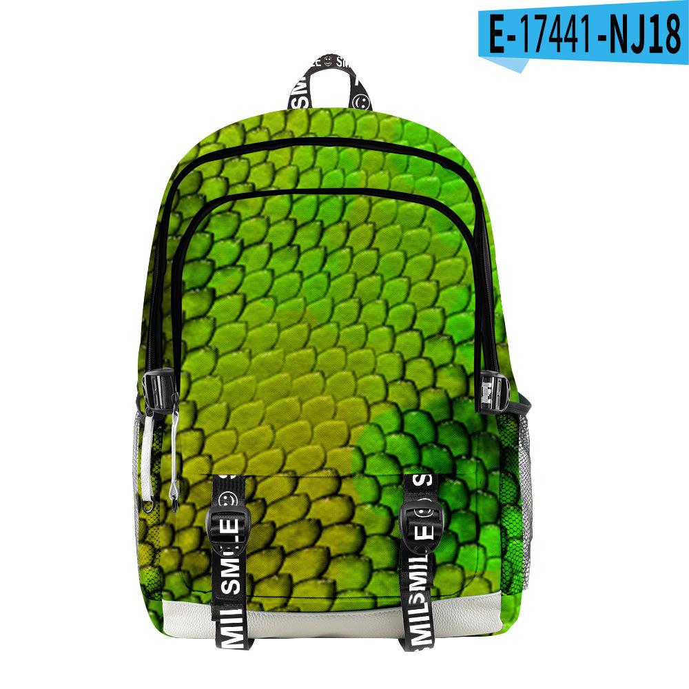 Popular Novelty Cool Scale Squama Student School Bags Unisex 3D Print Oxford Waterproof Notebook Multifunction Travel Backpacks