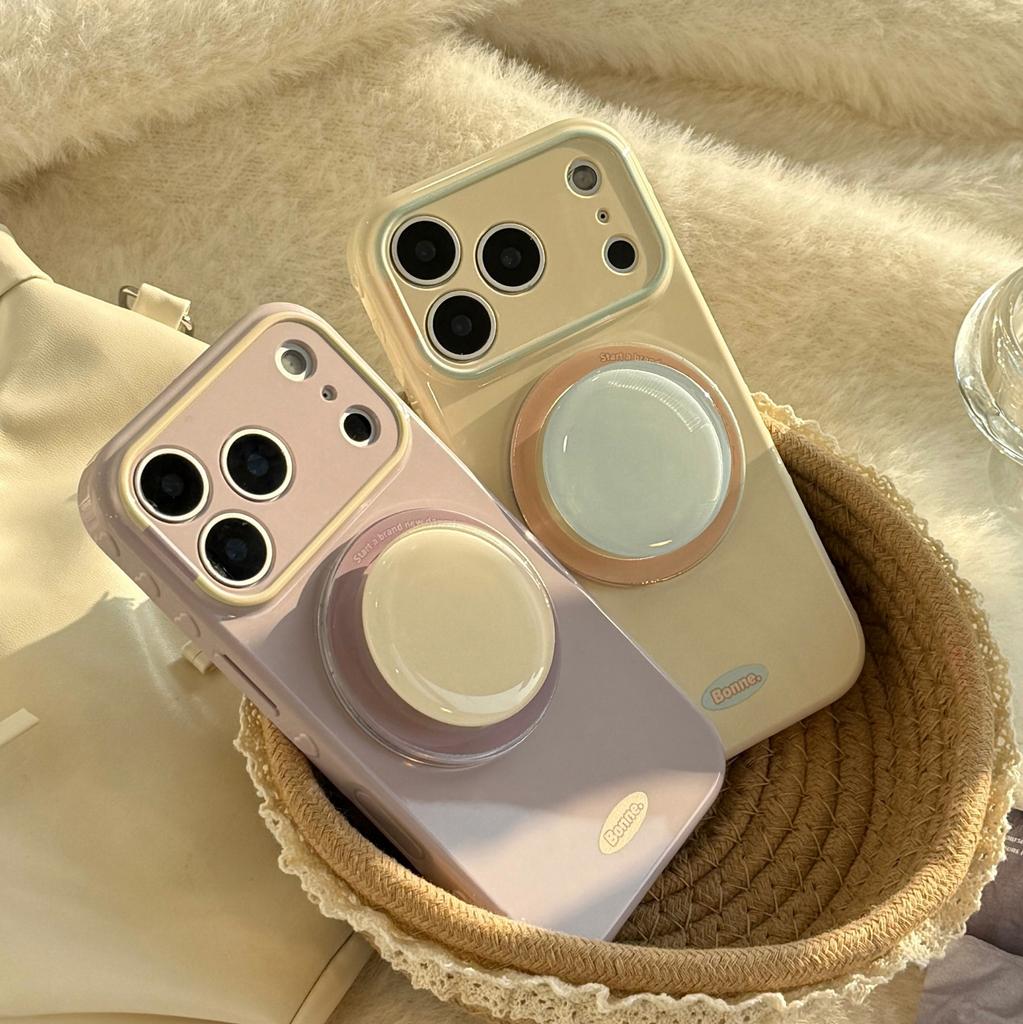 Apple 17 Mobile Phone Case Iphone16promax Contrasting Color Magnetic Suction Bracket 15 Korean Premium 13 Soft Cover 12 Applicable