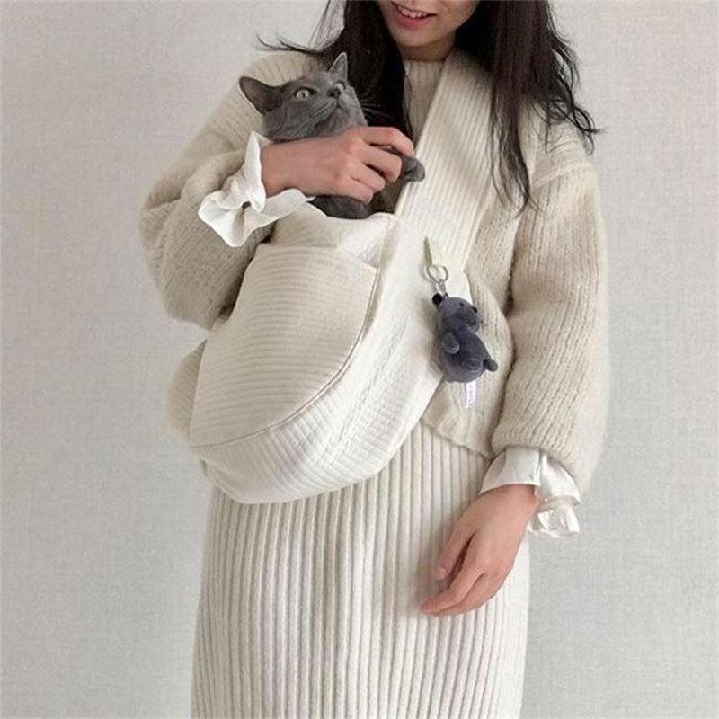Backpack Bag Cat Dog Comfort Breathable One Shoulder Crossbody Bag Outdoor Travel Dog Cat Canvas Crossbody Bags Pet Supplies