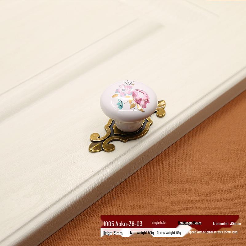 

Орхидея Европейская Пасторальная Керамическая Белая Антикварная Ручка для Двери Шкафа