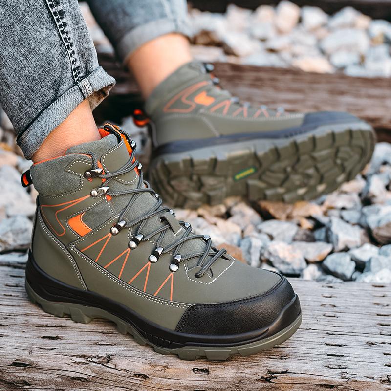 Men Work Safety Shoes High Top Anti-smash Work Sneakers Anti-Piercing Work Boots Steel Toe Indestructible Shoes for Man Safety Boots