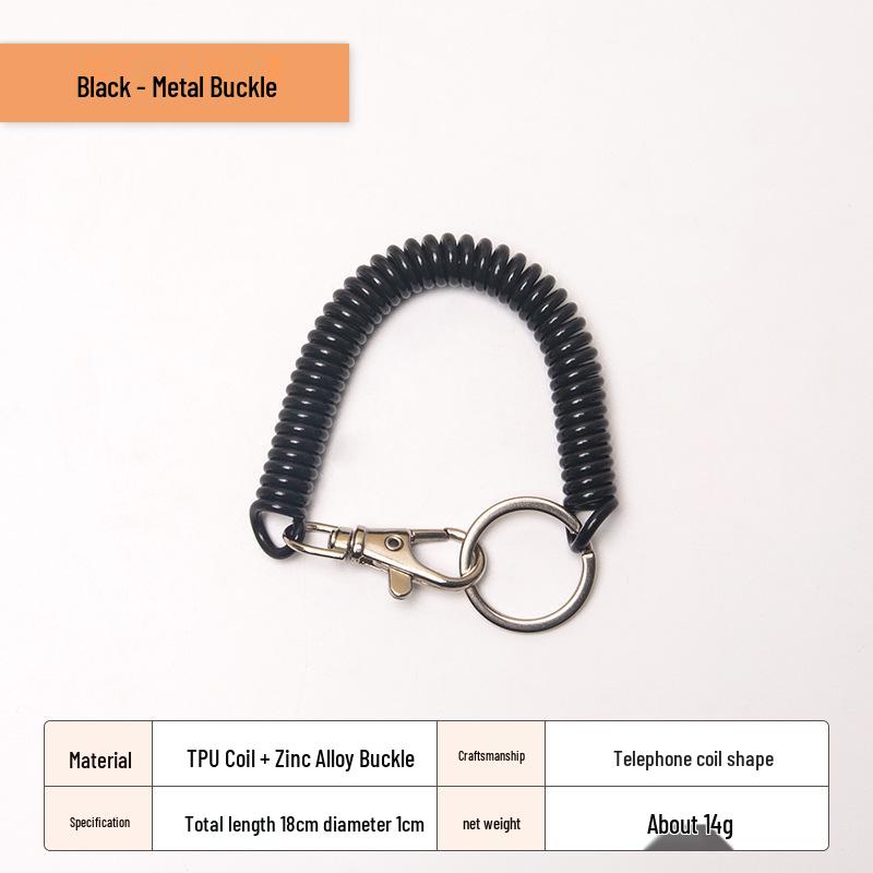 Spring Buckle Keychain Cord – Anti-Lost Outdoor Strap with Bag Holder