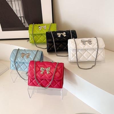 New Fashionable Small Fragrance Style Diamond-shaped Shoulder Chain Bag Korean Version Simple Crossbody Small Square Bag for Women