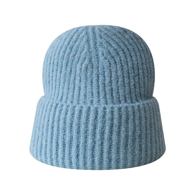 Solid Color Light Version Knitted Hat In Stock Simple and Versatile Warm Woolen Hat Large Head Circumference Cold Hat