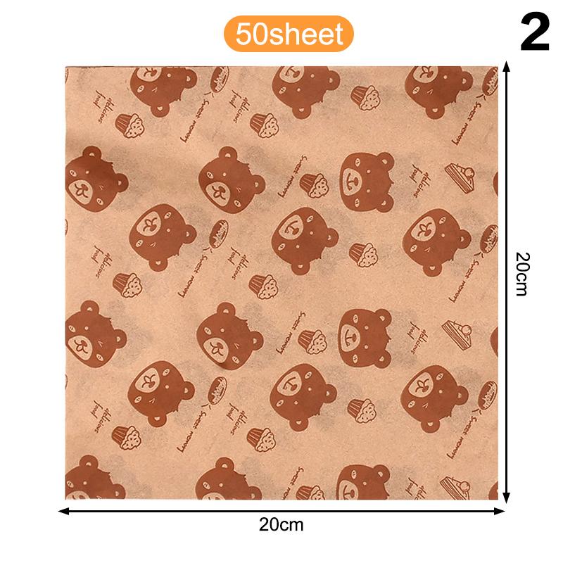 

50 шт. упаковочная бумага для сэндвичей с мультяшным покрытием одноразовая бытовая жиронепроницаемая куриная булочка завтрак выпечка кухонный инструмент