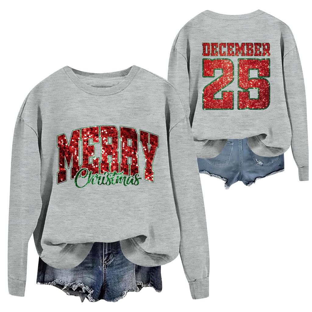 Christmas T-Shirts And Sweatshirts, Women'S Sweatshirts, Long-Sleeved Pullover Sweatshirts, Women'S Long-Sleeved Tops