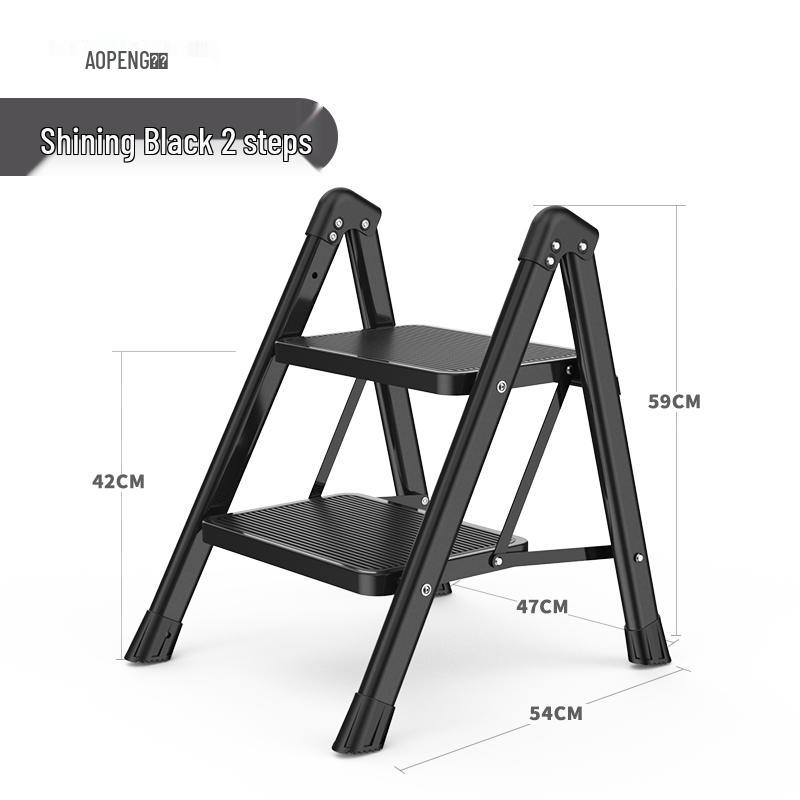 Multi-Functional Telescopic A-Frame Ladder: Indoor Folding Ladder with 3-4 Steps, Thickened for Stability.