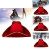 Stylish Red Pirate Captain Hat Cosplay Costume Accessory For Halloween Parties And Events