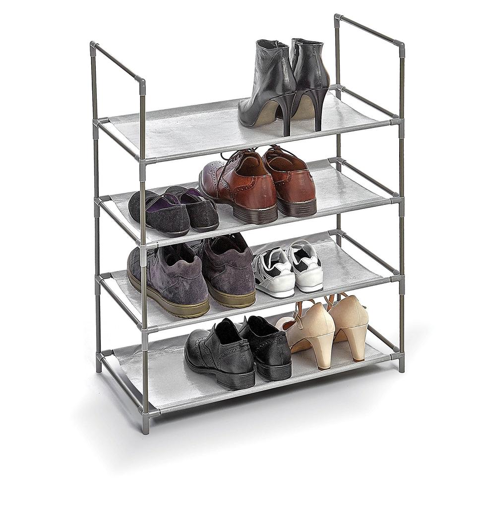 Shoe Rack 4 Shelves Grey 58.5x28.5x70cm