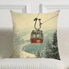 1pc  Gondola Winter Travel Snow Mountain Landscape Double-Sided Pillowcase, Machine Washable, Suitable for Comfortable Home Living Room Sofa and Ski R