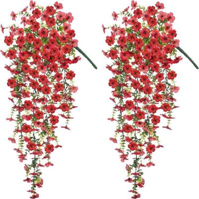 Artificial Plastic Artificial Flower 45 Mesh Eucalyptus Violet Wall Hanging Vine Garden Plant Hanging
