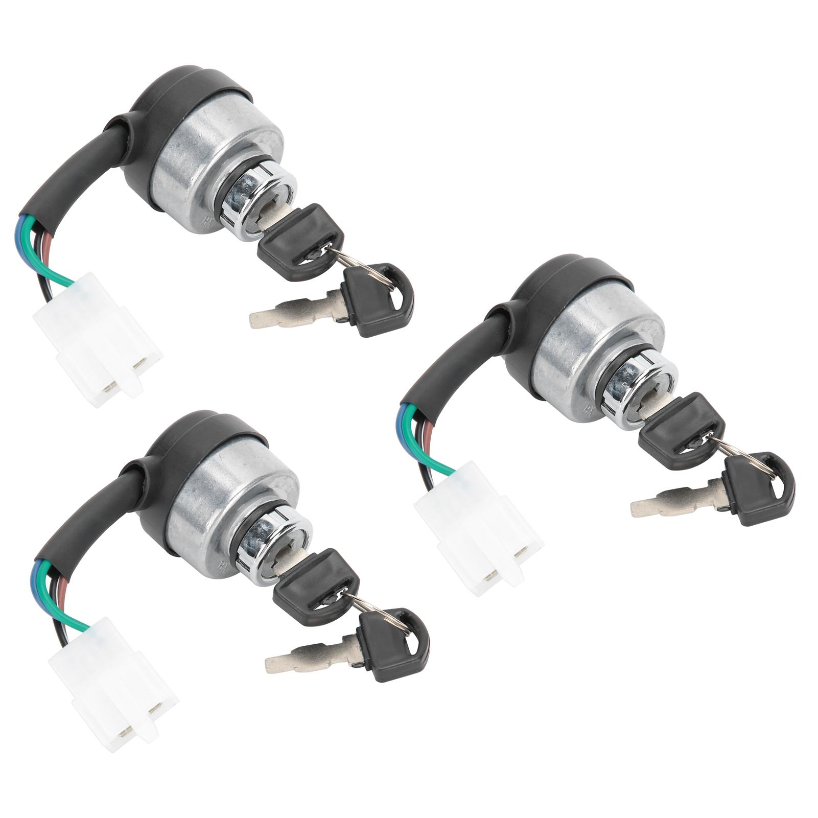 

3 Комплекта Электрический Замок Двери 4 Провода Выключатель Зажигания с Ключами для 168F 170F GX160 GX200 GX210