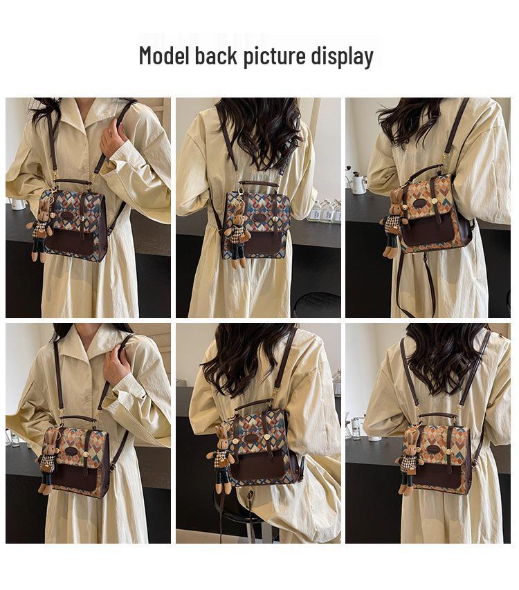 Textured Retro Women's Backpack Purse - 2025 Fashion Single Shoulder Crossbody Bag