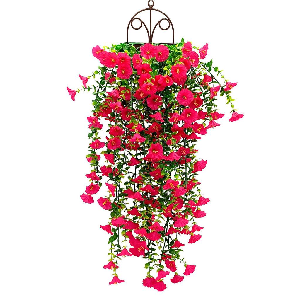 69-Mesh Eucalyptus Flower & Trumpet Hanging Basket for Outdoor Garden Decor
