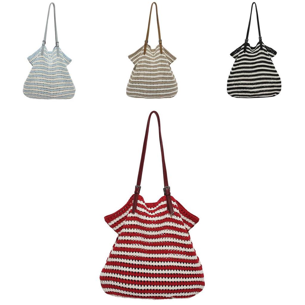 Woven Straw Bag For Women With Large Capacity And Shoulder Straps