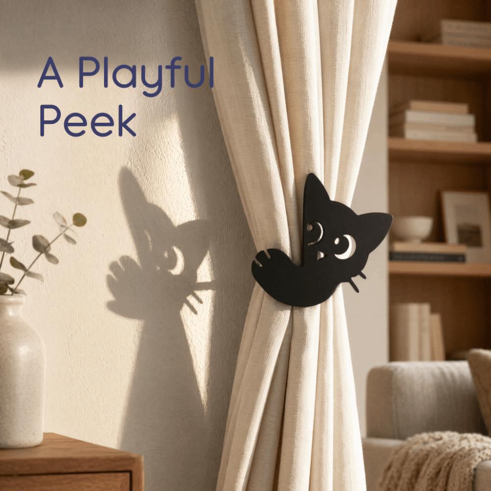 1 Pair Fashion Curtain Tieback Creative Curtain Buckle Ornament Black Cat Curtain Straps  Decoration