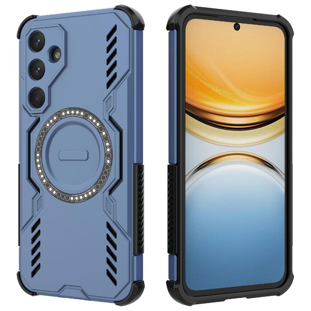 For Samsung Galaxy A55 5G Magnetic Case Butterfly Armor Hollow Heat Dissipation PC+TPU Phone Cover