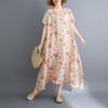 DIMANAF New 2026 Women Plus Size Summer Long Dress Beach Sundress Loose Casual Maxi Lady Floral Print Dress