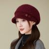 Podzimní a zimní tlustá čepice Dámská jednobarevná stovka s pletenou vlněnou čepicí Zesílená teplá vlněná baret Pletená sametová čepice