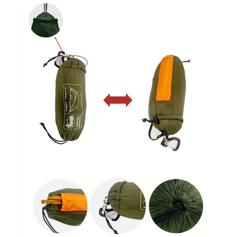 New Travelers camping outdoors with mosquito net hammocks, increased anti roll over speed, anti mosquito hammocks