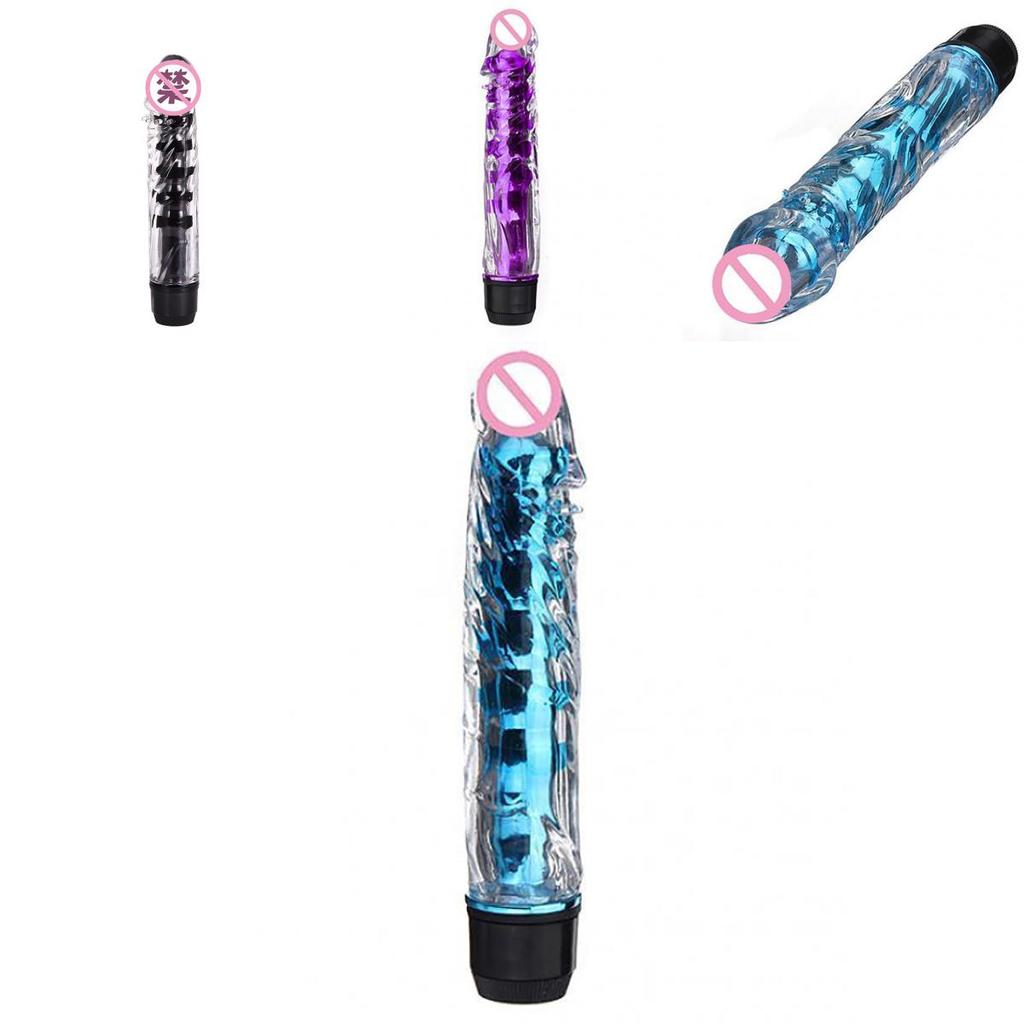 Jelly Crystal Silicone Vibrator Dildo Sex Toy 7 Inch Vibrator Massager Electric