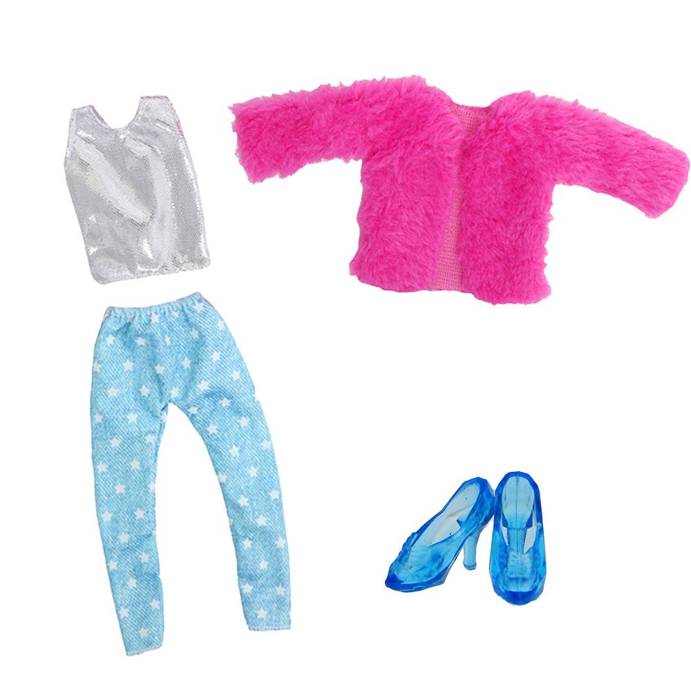 11.5'' Girl Doll Clothes with Shoes Mixed Style Winter Coat Blouse Pants Dress 11.8'' 30cm Doll Boots Accesories Toy