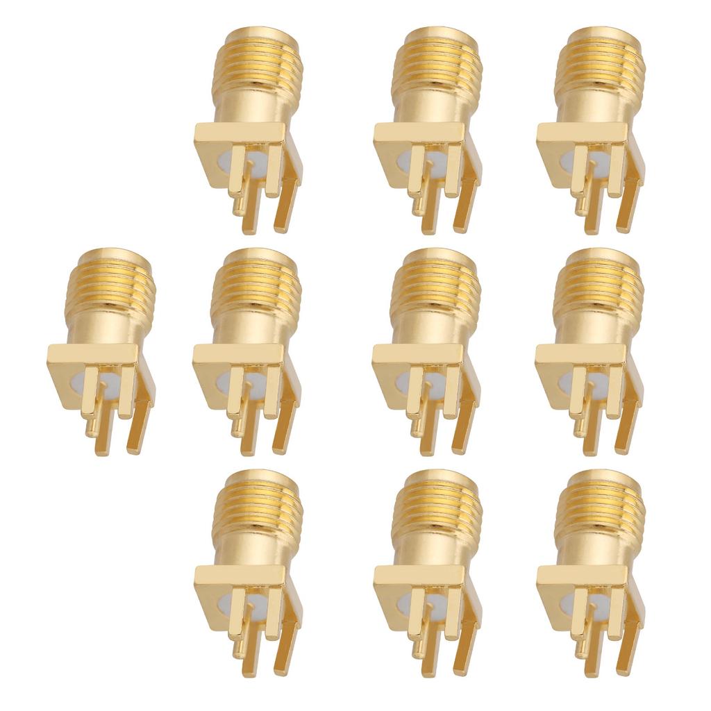 SMA Socket, 10pcs SMA Female Connector Brass SMA Female Base Socket PCB Mount 50 Ohm RF Connectors, SMA Optic Connectors