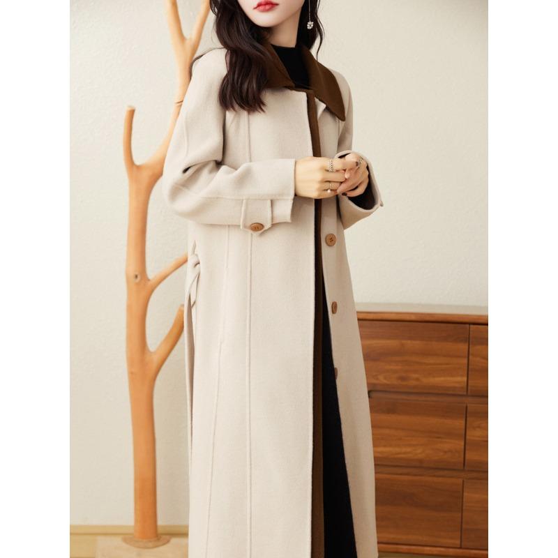

Woolen Jacket Women s Autumn and Winter New Korean Style Atmospheric and Versatile Mid-length Suit Wool Coat L