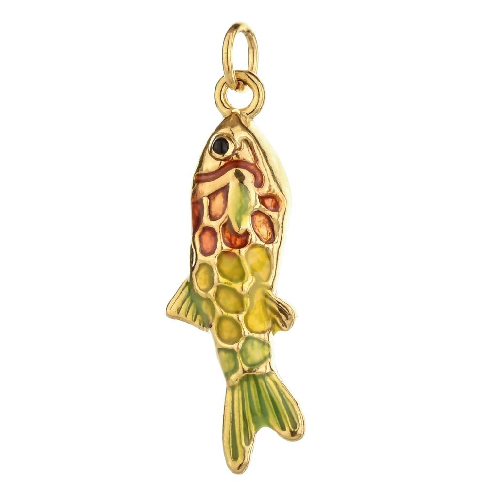 Gold Koi Fish Stainless Steel Pendant & Earrings Jewelry Set