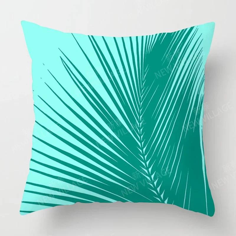 Nordic Fall Home Decor Autumn Throw Pillow Case Sofa Cushion Cover Modern 45x45cm 45*45 50x50 60x60cm 40*40cm Leaf Plant Green