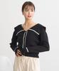 Earth Music Ecology Big Collar Black & Women's Cardigan, 01000253700,